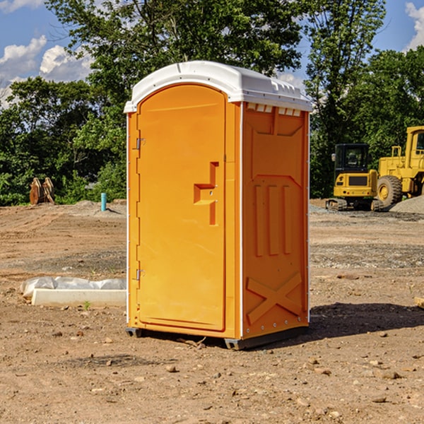 how often are the portable restrooms cleaned and serviced during a rental period in Bunch Oklahoma